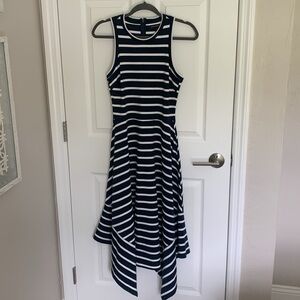 Banana Republic Navy & White Striped Handkerchief Hem Dress with pockets size 4